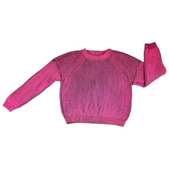 Womens XXL No Boundaries Plaited Hot Pink Long Blousen Sleeves Pullover Sweater - Picture 10 of 12